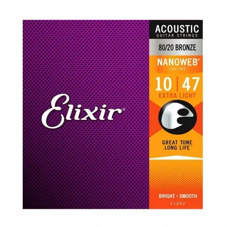 Encordado Folk Elixir Nanoweb 80/20 Bronze 010