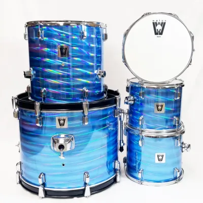 Bateria Acustica De 5 Cuerpos Color Dorado Holografico Wotan