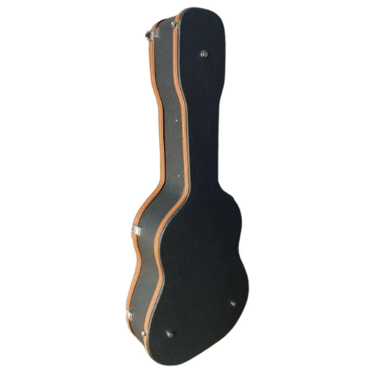 Estuche Rígido Guitarra Folk Negro c/marron