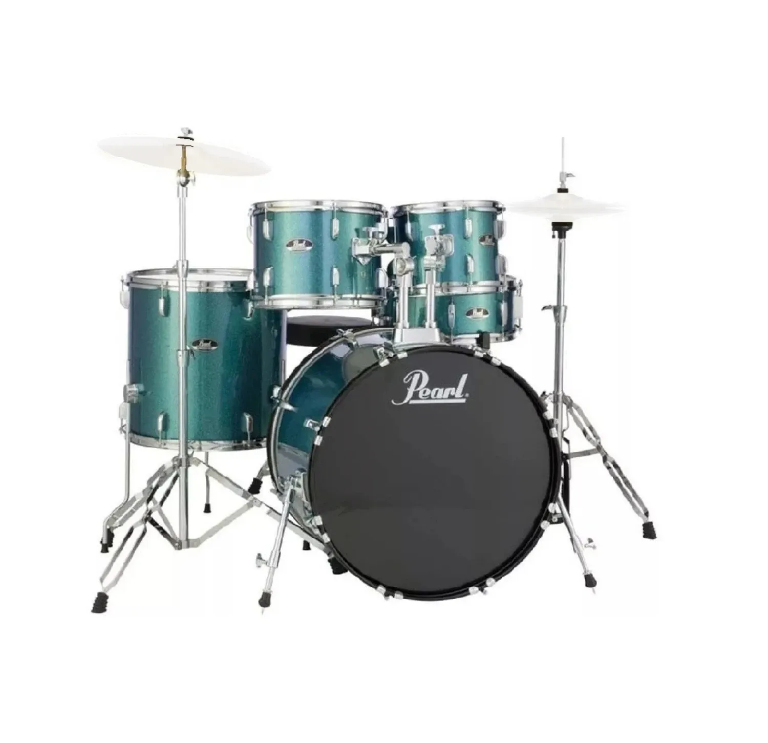 Bateria Pearl Roadshow Fusion Spa Aqua Blue Glitter 5 Cuerpos Con Hardware