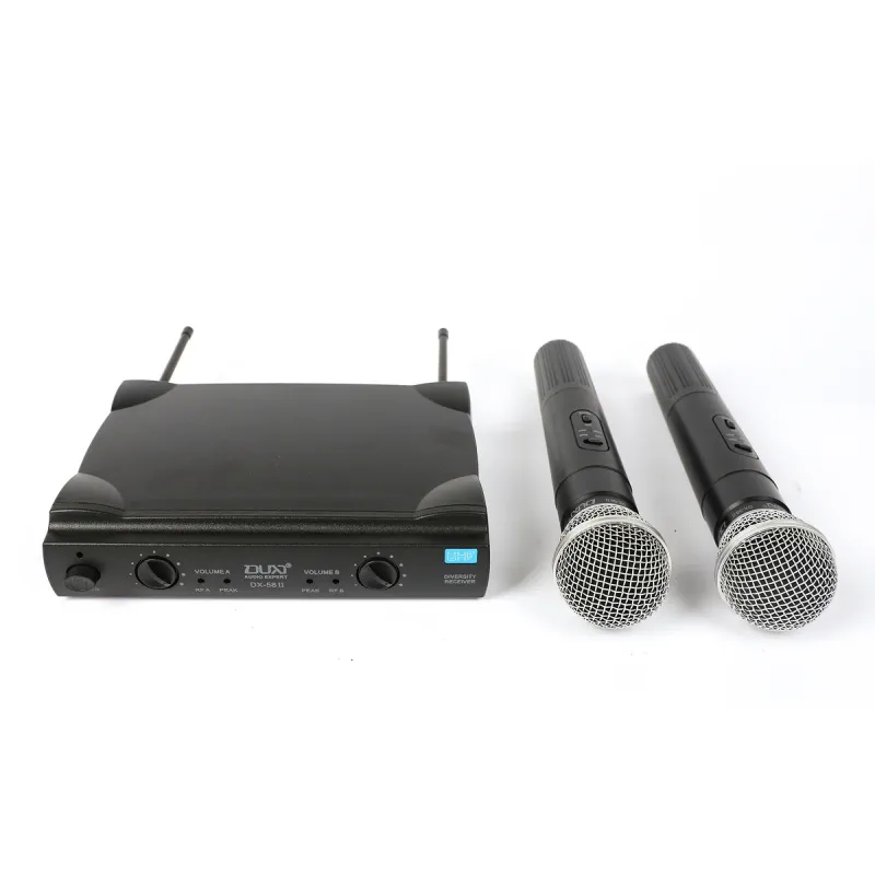 Set microfono inalambrico dx-58ii doble de mano uhf 2 unidades