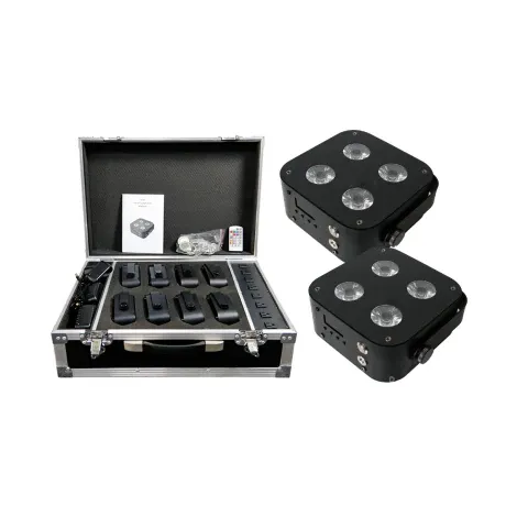 Combo Tacho Led Pl103a A Batería 4x18w Rgbwauv X8 Con Estuche