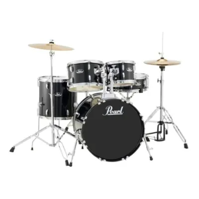 Bateria  Pearl Roadshow Fusion Black 5 Cuerpos Con Hardware