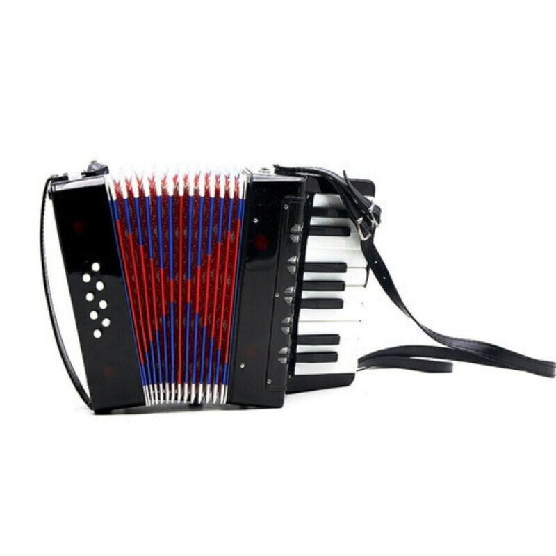 Acordeon Infantil 17 Notas 8 Bajos color Negro marca Purple Turtle