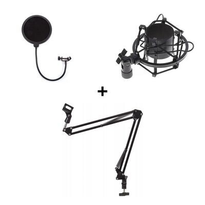 Soporte Microfono Brazo + Araña + Anti Pop