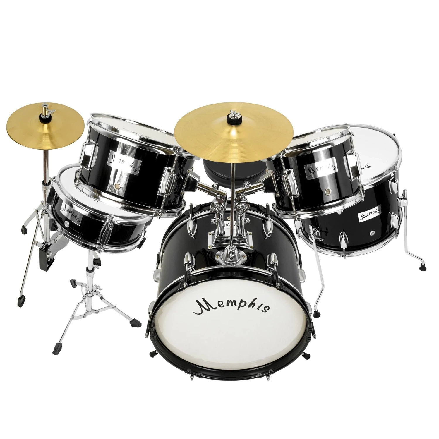 Bateria Infantil Memphis Ft1045 Black 5 Cuerpos