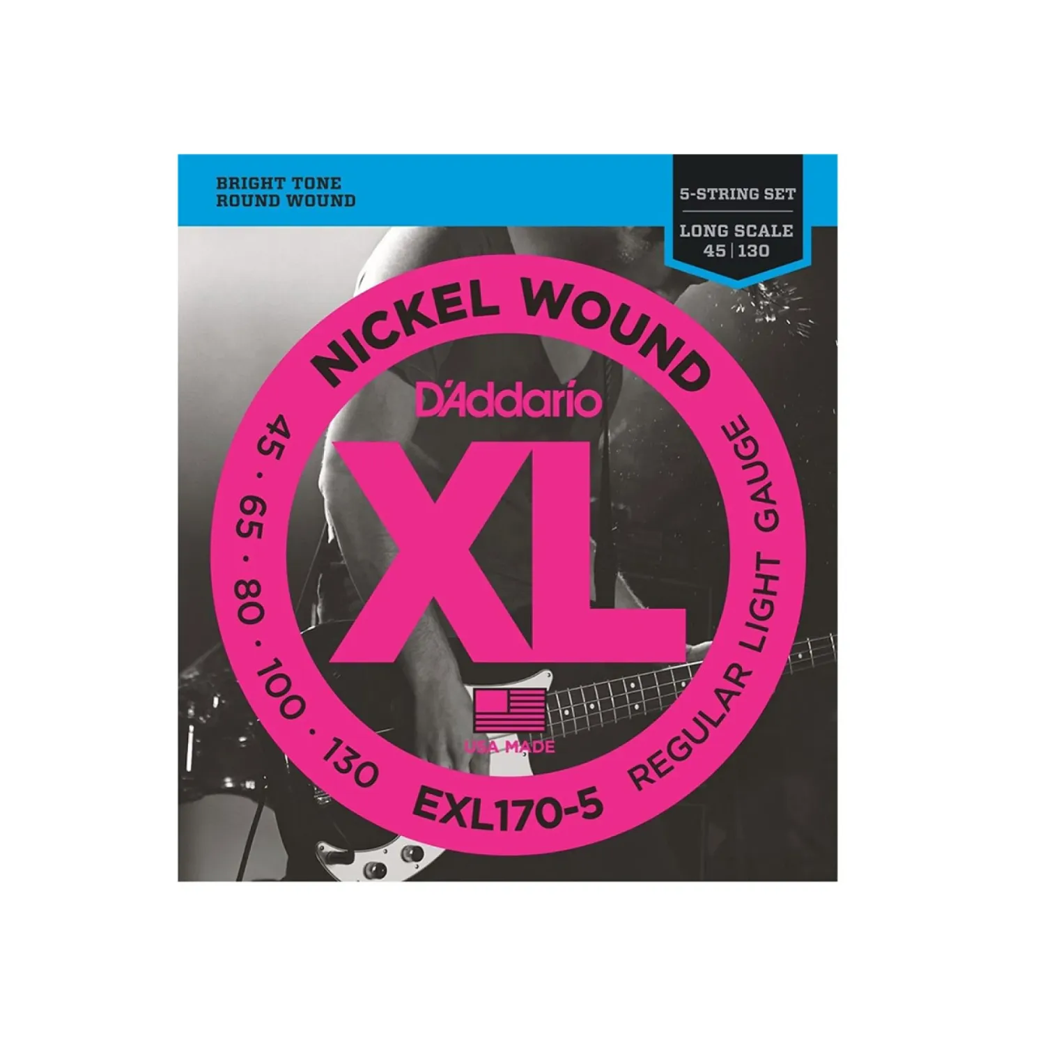 Encordado Bajo Daddario Exl1705 Nickel Wound 045 5