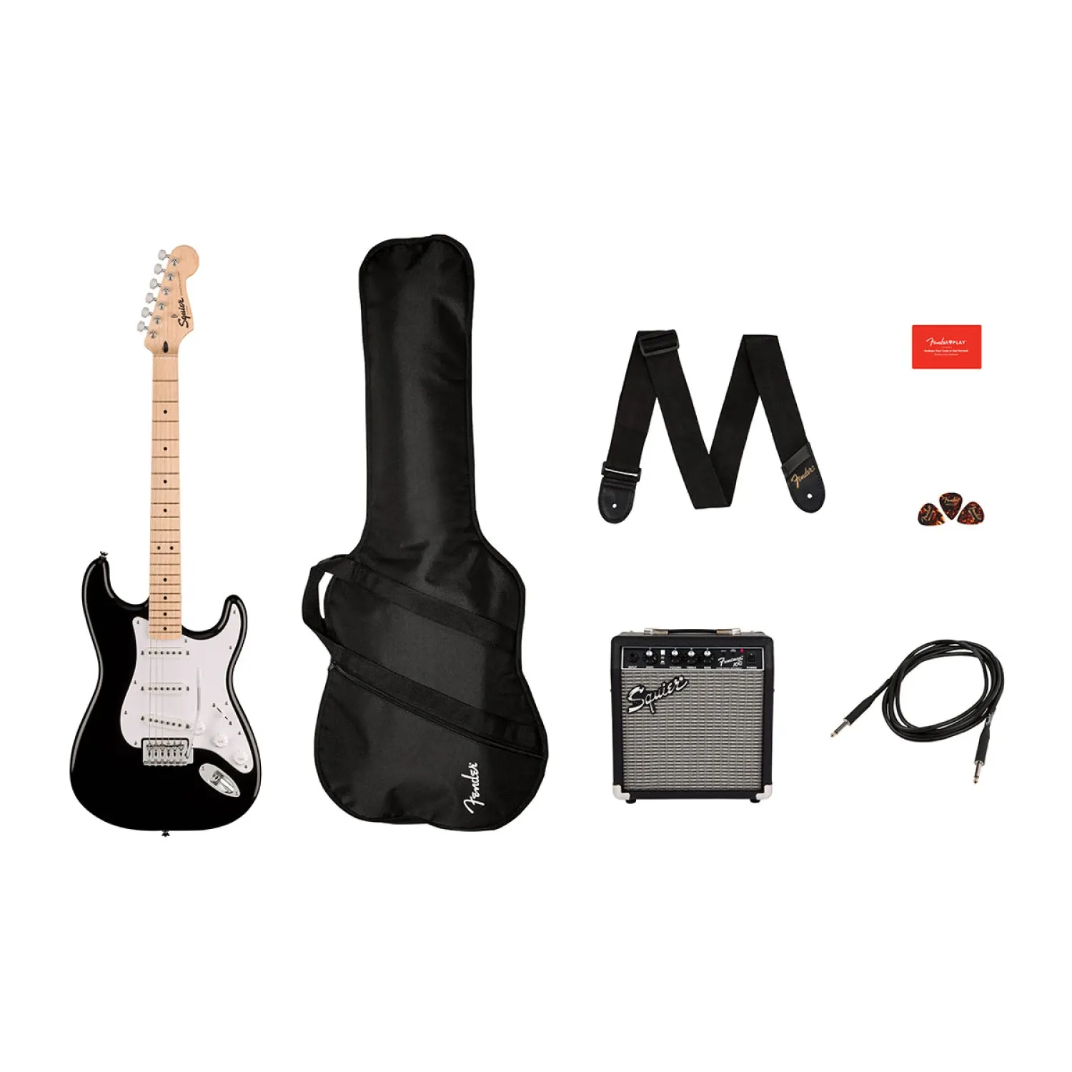 Pack Guitarra Electrica Squier Sonic Strat Black