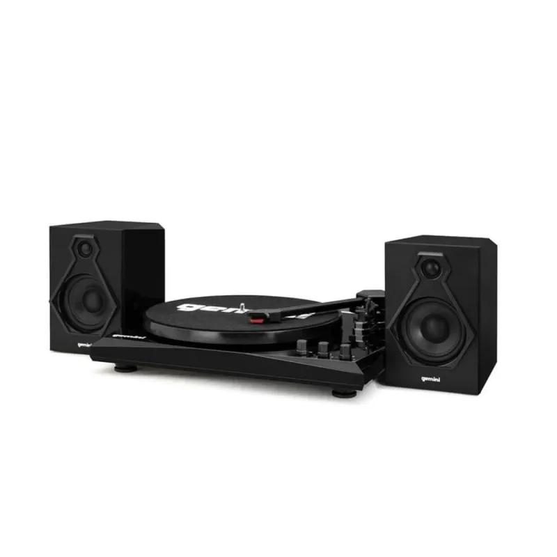 Bandeja De Vinilo Gemini Tt900 Negra Con Parlantes