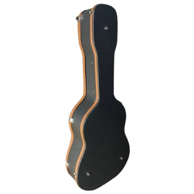 Estuche Rigido Guitarra Folk Negro c/marron