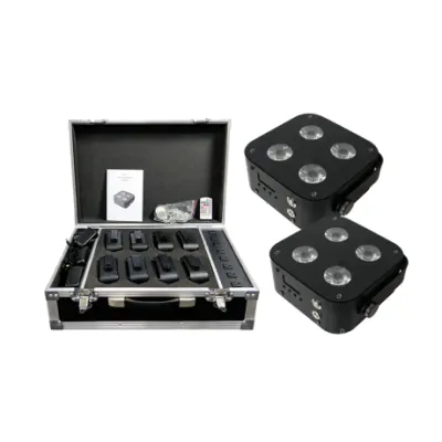 Combo Tacho Led Pl103a A Batería 4x18w Rgbwauv X8 Con Estuche