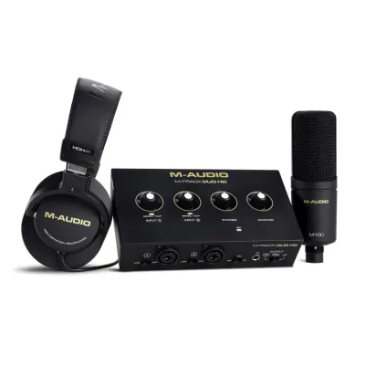 Interfaz De Audio M-audio M-track Duo Hd Pack + Microfono + Auriculares