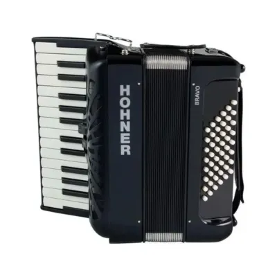 Acordeon Hohner Bravo Ii 48 Bajos Black C/ Estuche