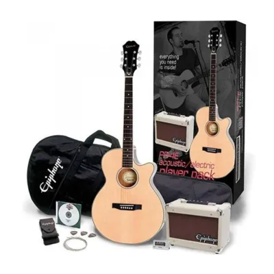 Pack Guitarra Electroacustica Epiphone Pr4e Natural