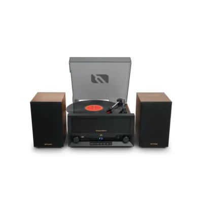 Bandeja De Vinilo Muse Mt-120 Mb Con Parlantes, Cd, Fm Y Bluetooth