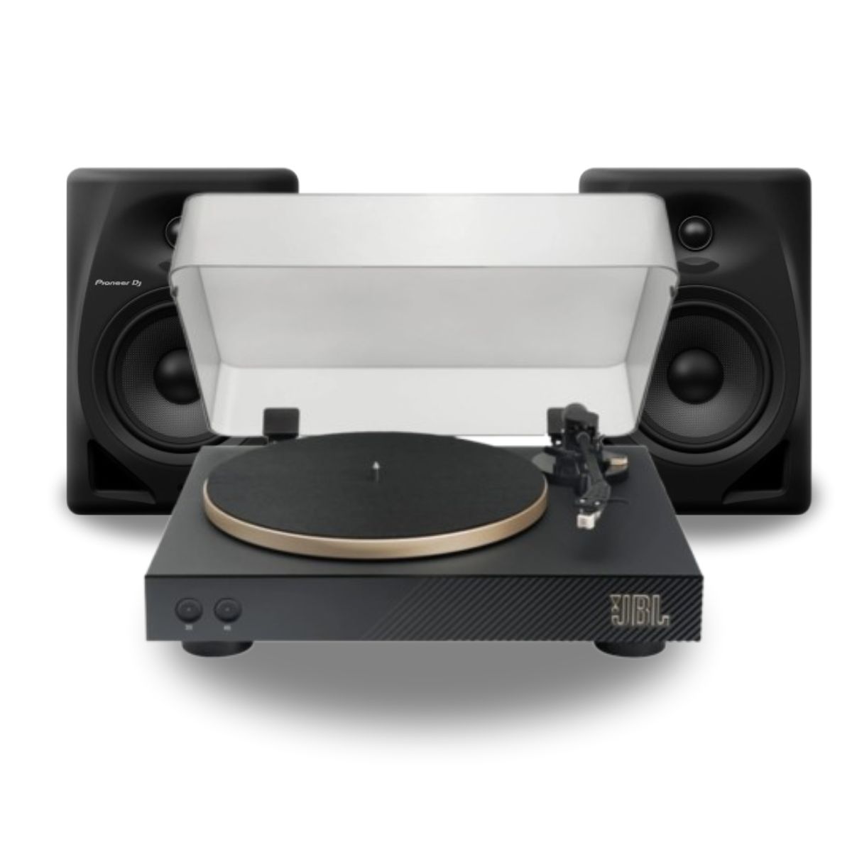 Pack de Bandeja De Vinilo Jbl Spinner Bt Negro + Monitor de estudio Pionner Dm50d