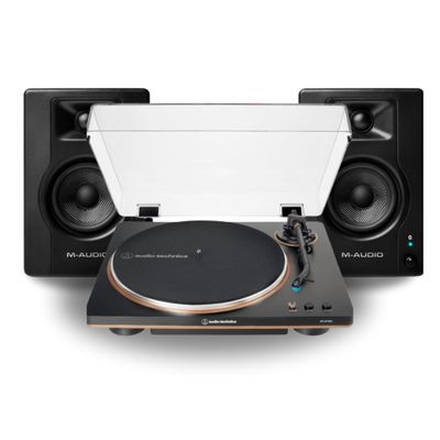 Pack de Bandeja De Vinilo Audio Technica Lp70x Bz  + Monitor de estudio M-audio Bx3