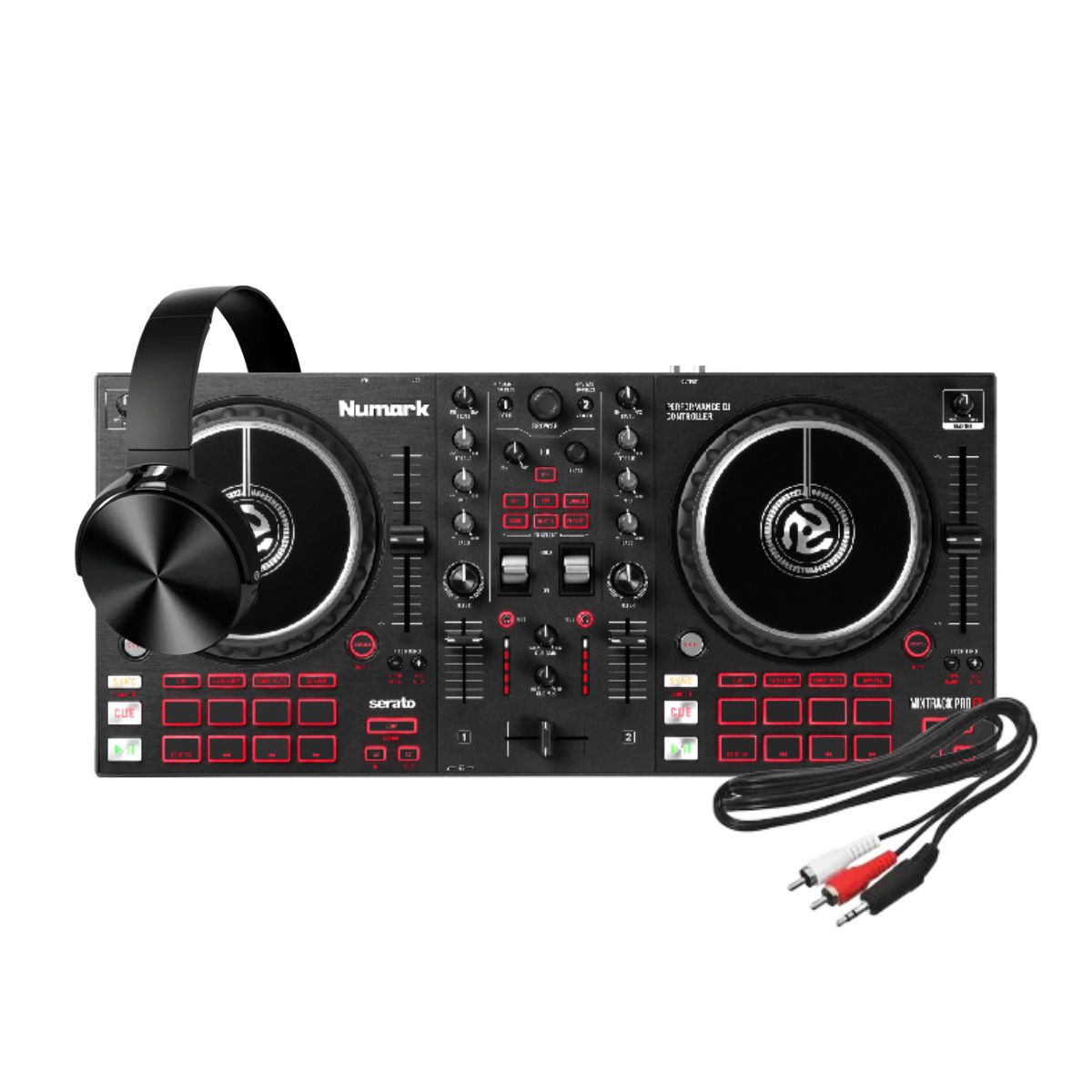 Pack de Controlador DJ Numark MixtrakPro Fx + Cable RCA + Auriculares de regalo