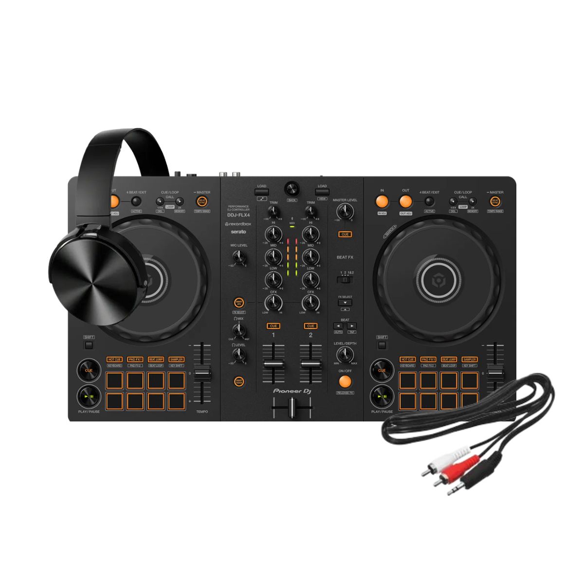 Pack de Controlador Dj Pioneer Dj Flx4 + Cable RCA + Auriculares de regalo