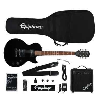 Pack Guitarra Electrica Epiphone Lp Negro
