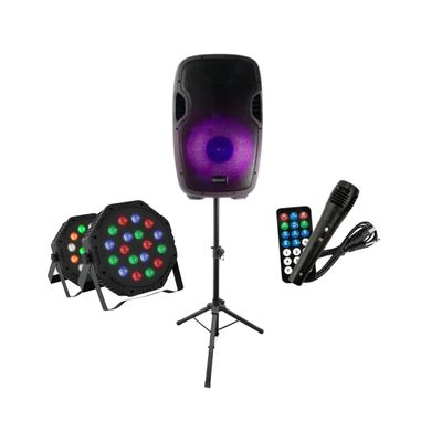 Pack de Caja Activa Lexsen Sonic15a + 2 Par Led Rgb