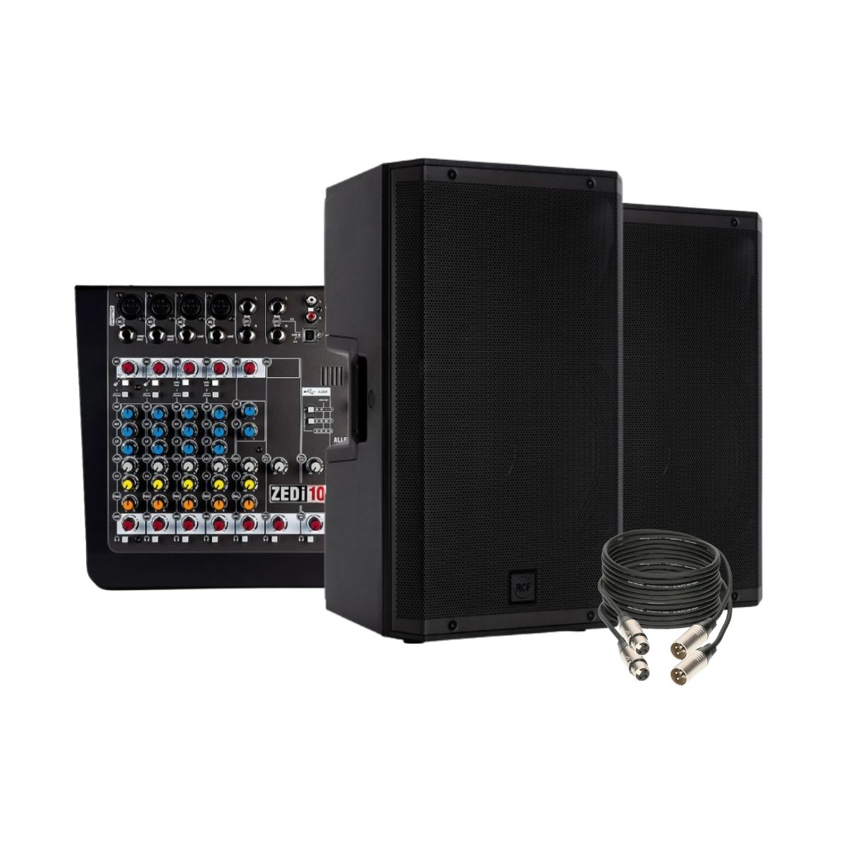 Pack de Cajas Activas RCF 935 + Consola Allen &amp; Heath + Cable de Regalo
