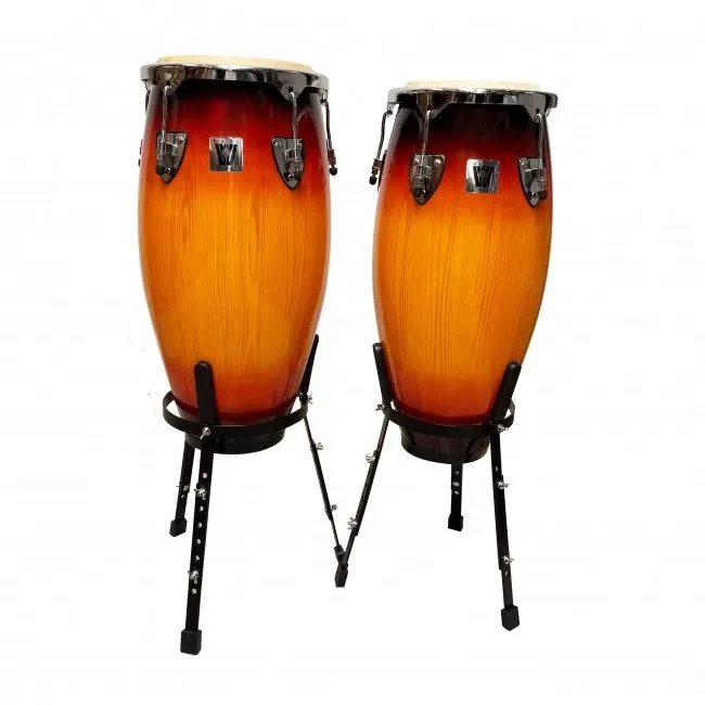 Par Wotan BROKK-1011-SB Congas de 10 y 11 Pulgadas Sunburst con Soporte