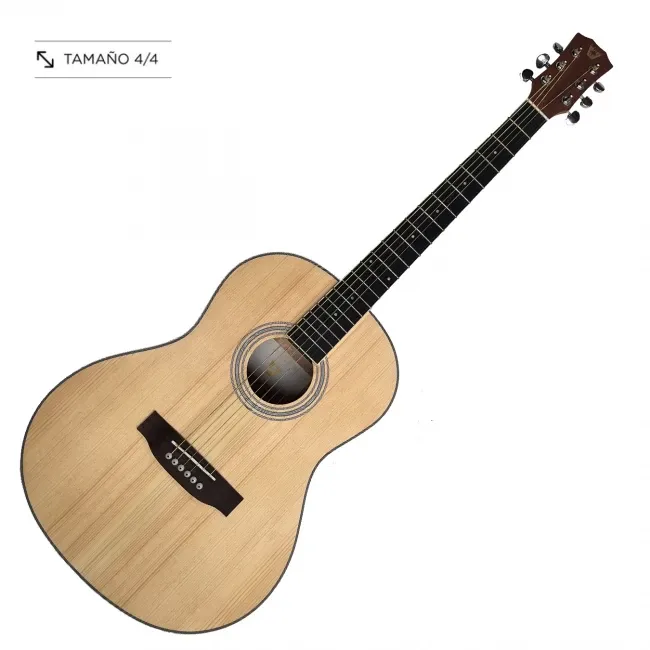 Guitarra Acustica Open Pore Cuerdas Metalicas Natural C/ Funda