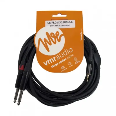 Cable VMR CS-PLGM-X2-MPLG-6 Mini Plug Stereo a 2 Plug 1/4 de 6 Metros