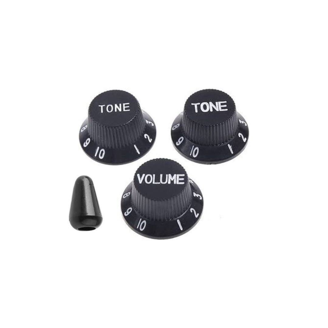Pack De Perilla De Guitarra De Plástico Volume y Tone Negro