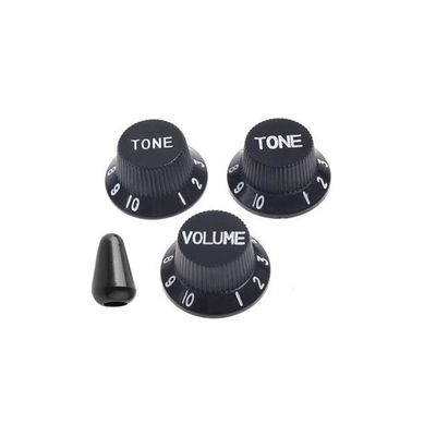 Pack De Perilla De Guitarra De Plástico Volume y Tone Negro