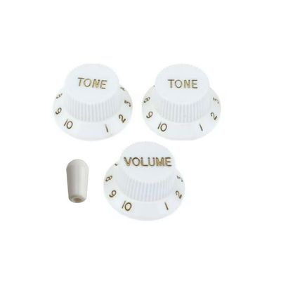 Pack De Perilla De Guitarra De Plástico Volume y Tone Blanco