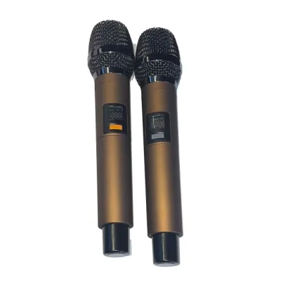 Mixer para karaoke con microfonos inalambricos integrados y USB