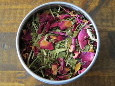 Sale Bin - SereniTea: Mellow Rose (5 serving Loose Tea Sample)(Tin)