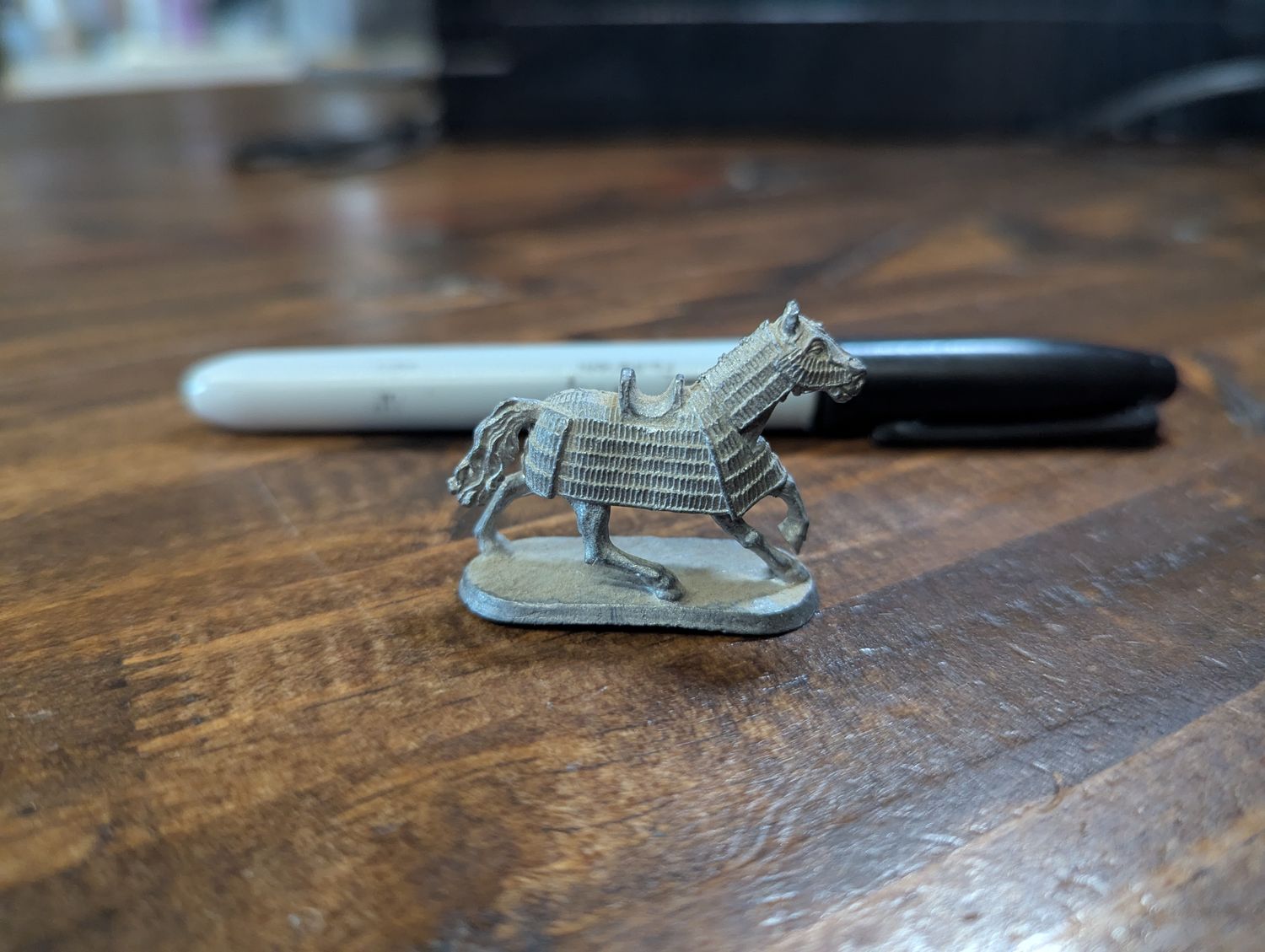 Armoured Unpainted Horse Miniature