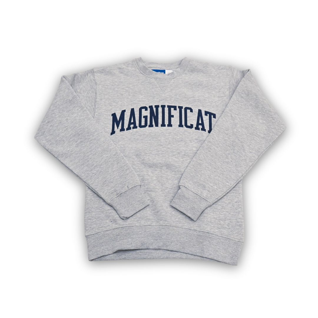 Basic Cotton Crew, Color: Heather Grey, Logo Color: Navy, Size: XSmall