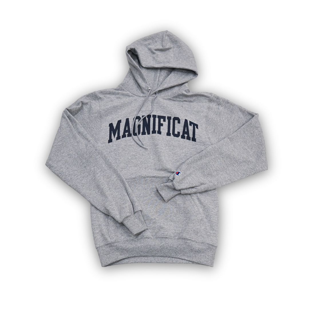 Powerblend  Fleece Hoodie, Color: Grey, Logo Color: Navy, Size: XSmall