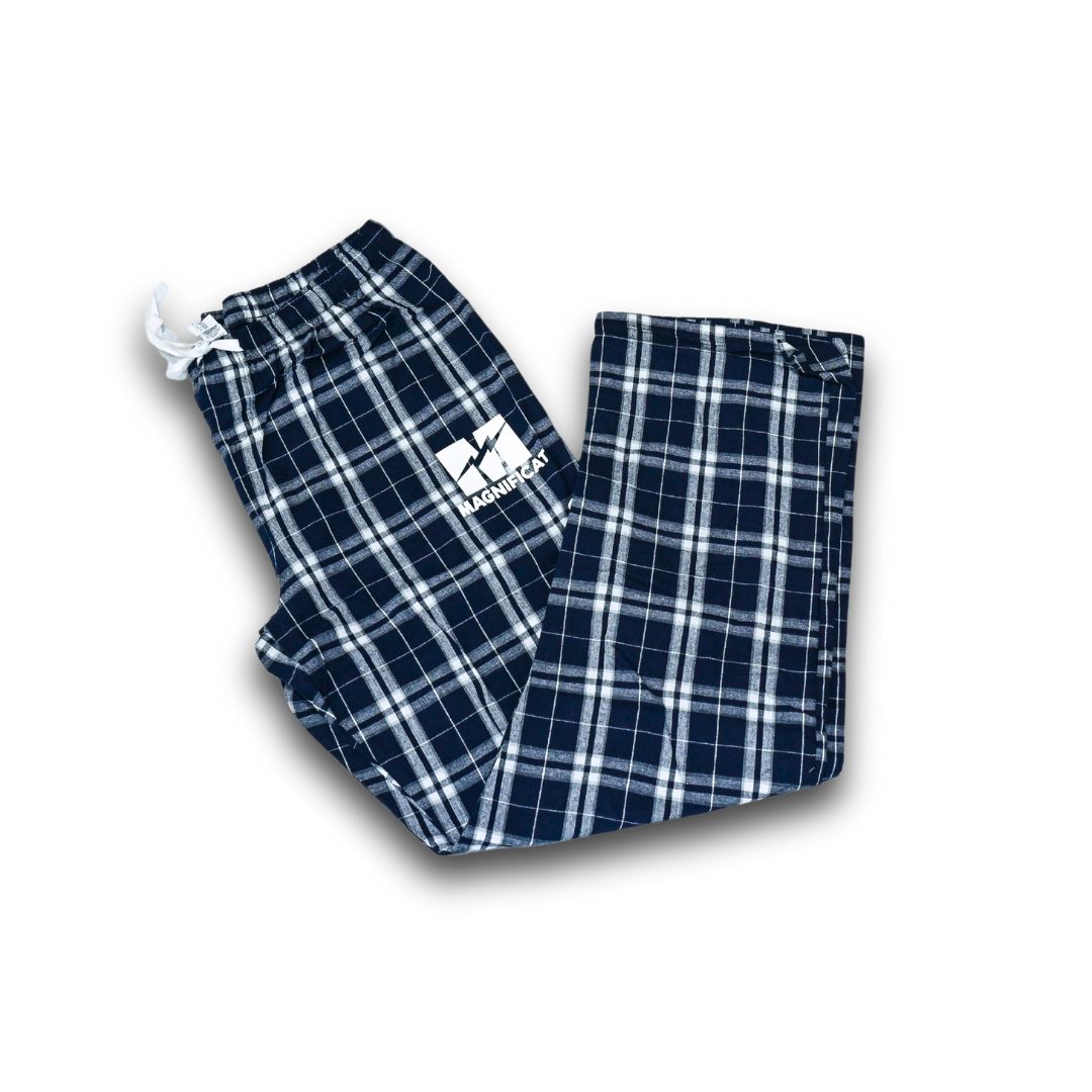 Flannel Plaid Pajama Pant, Color: True Navy, Size: XSmall
