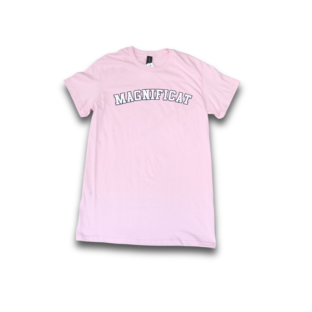 Magnificat t-shirt, Color: Light Pink, Size: small