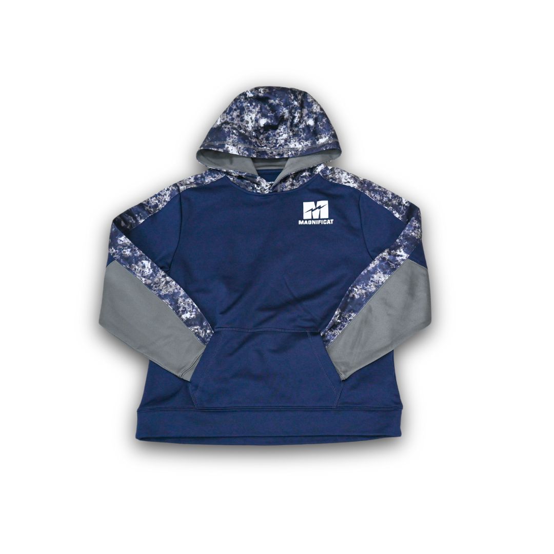 Youth Fleece Colorblock Hoodie, Color: True Navy/Grey, Size: XLarge