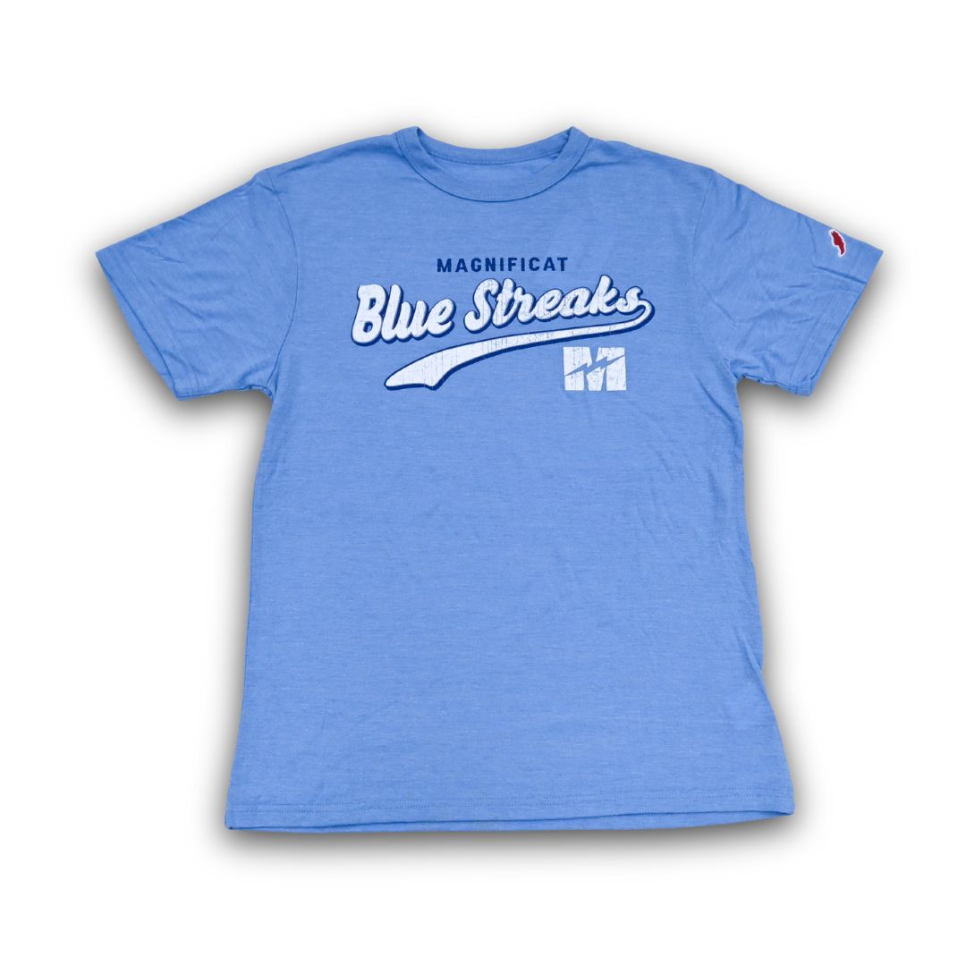 Blue Streaks Victory T-Shirt, Color: Power Blue, Size: Small