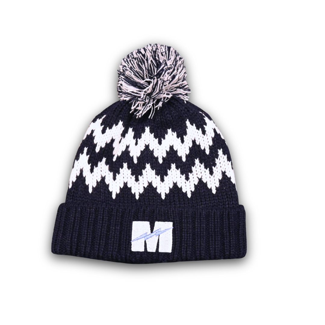 Zig Zag Winter Hat, Color: Navy/White