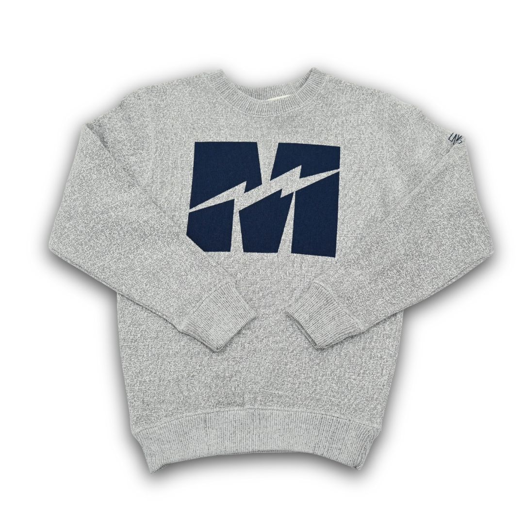 The M crew sweatshirt, Color: Salt &amp; Pepper, Size: XSmall