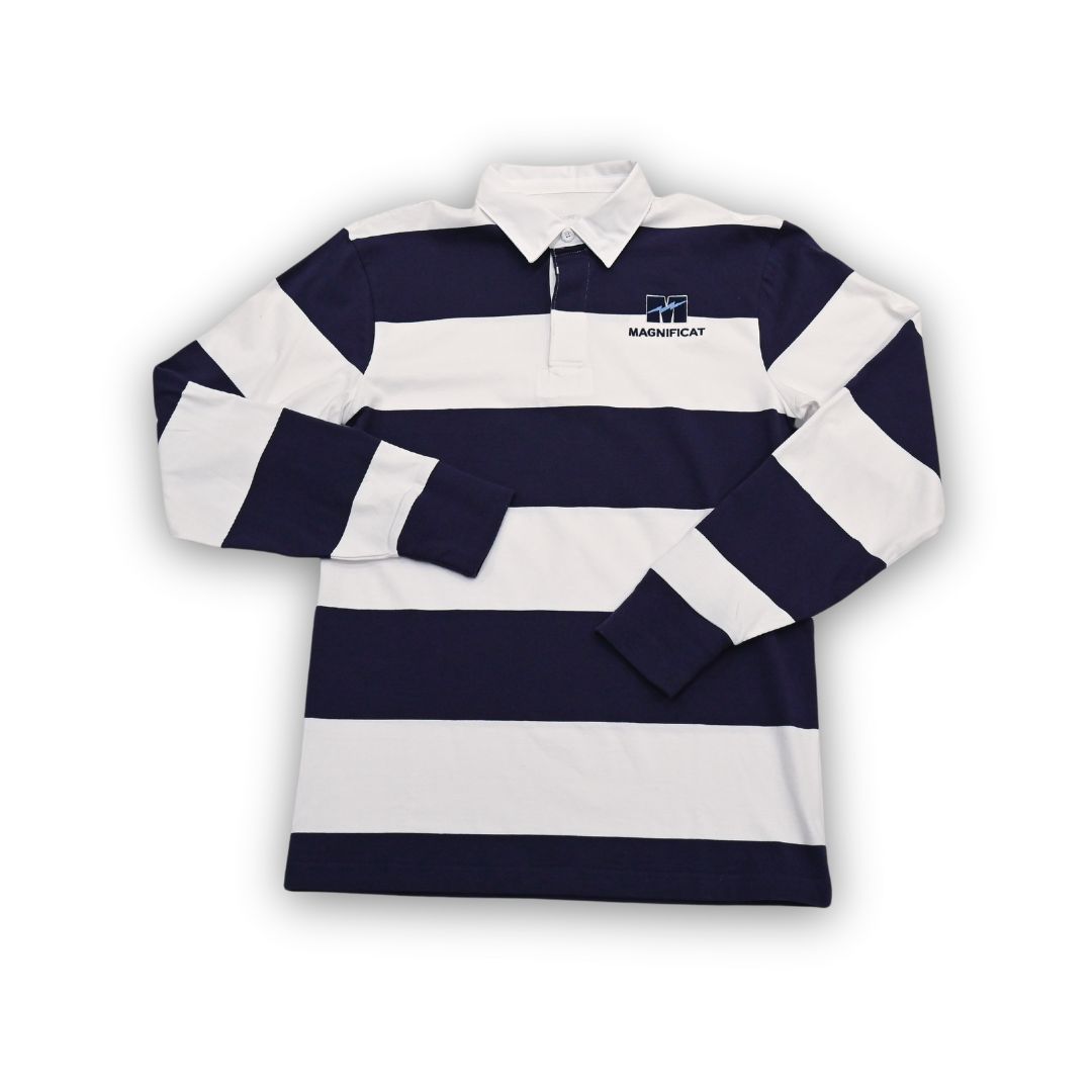 Sport-Tek Classic Long Sleeve Rugby Polo, Color: True Navy/White, Size: XSmall