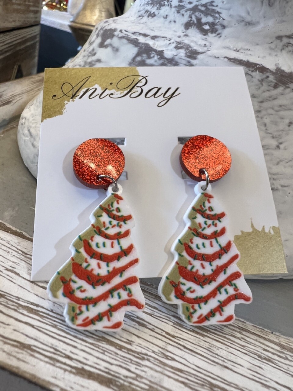 Little Debbie Christmas Tree Earrings