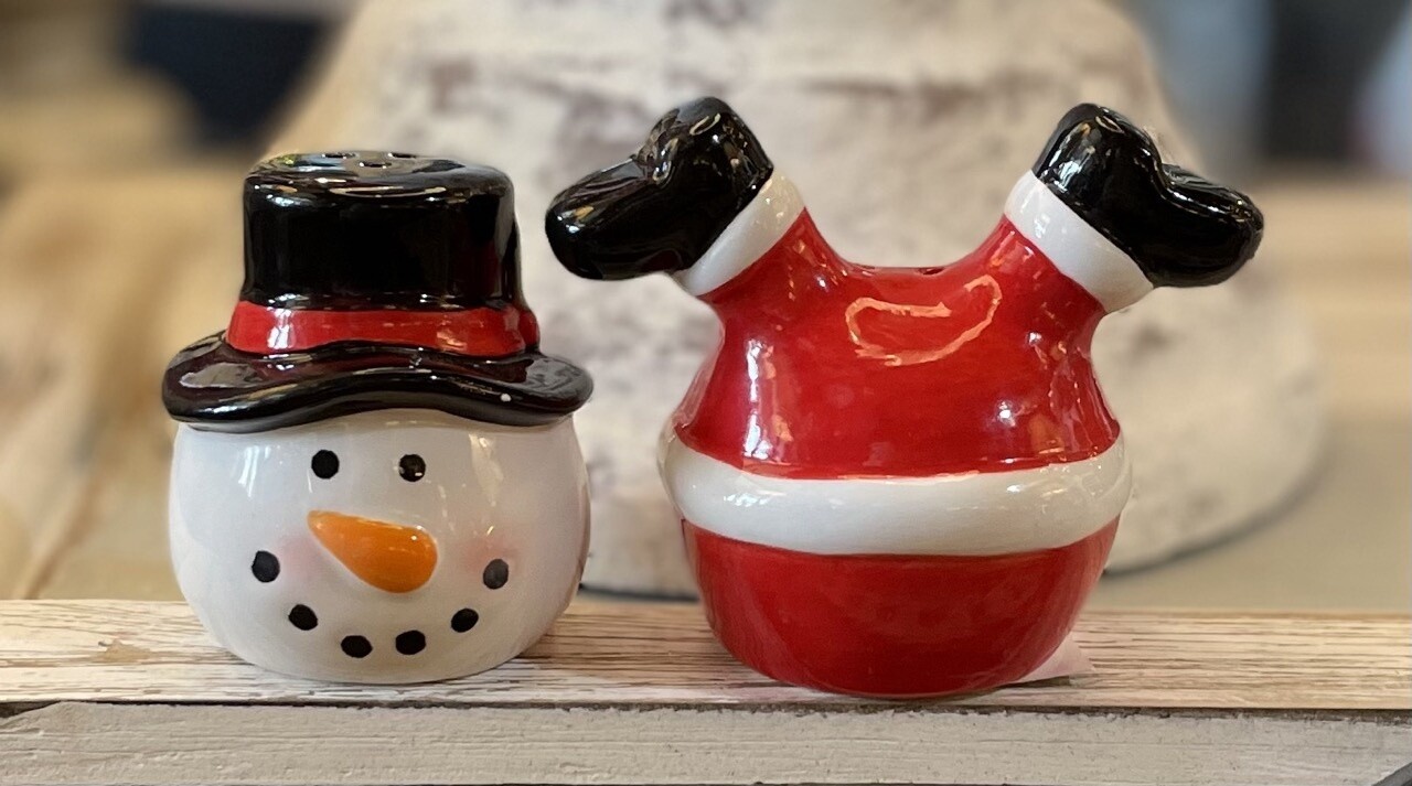 Santa and Snowman Salt and Pepper Shaker