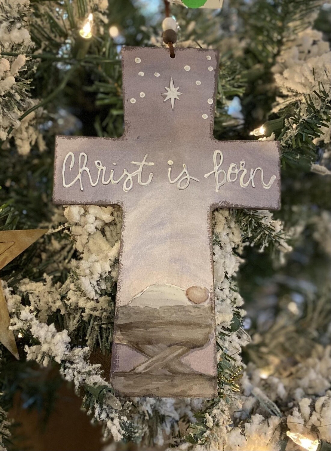 Nativity & Baby Jesus Cross Ornament