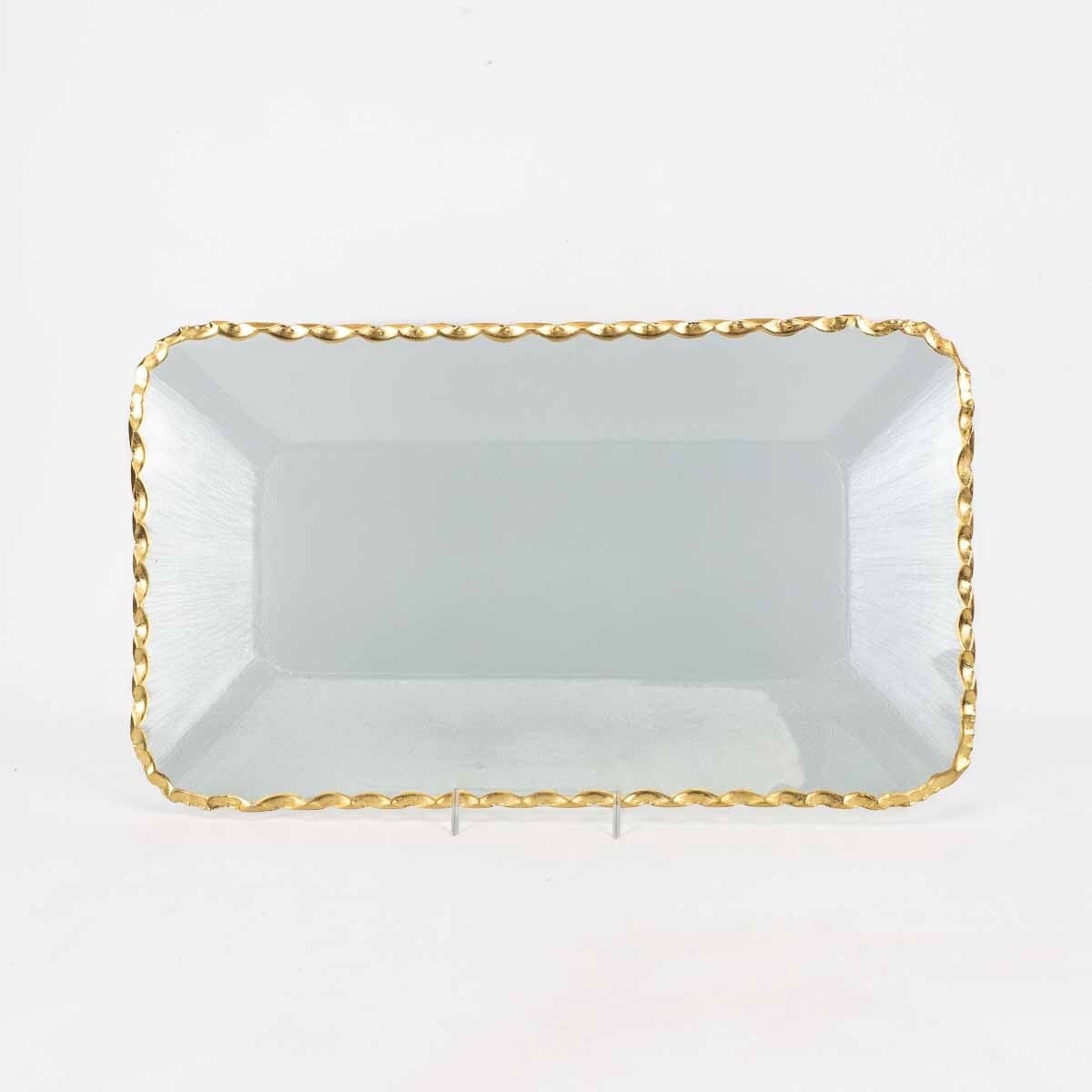 Cordova Rectangle Serving Tray Clear/Gold