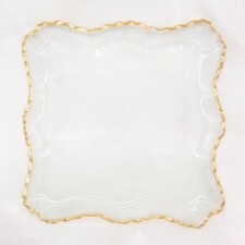 Montague Square Serving Tray Clear/Gold