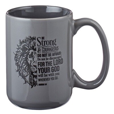Joshua 1:9 Lion Coffee Mug